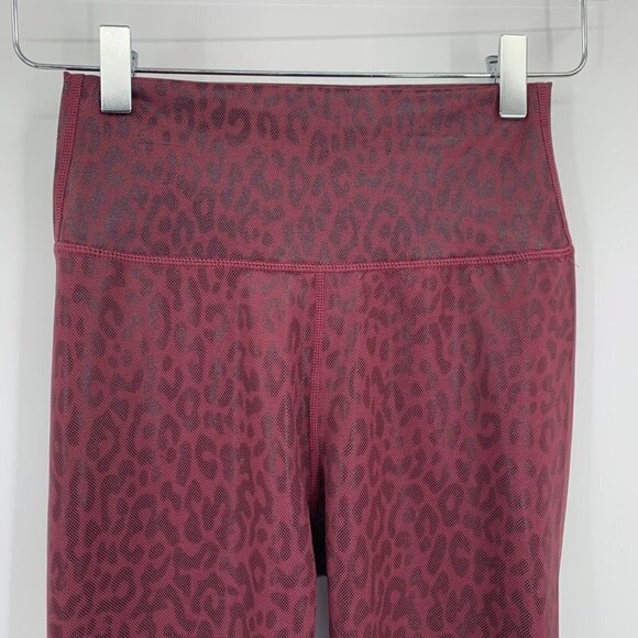 Allfenix 7/8 Length leggings liquid leopard maroon cheetah High Waist new Small - Picture 2 of 4